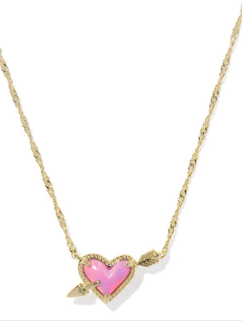 Ari Heart Arrow Gold Short Pendant Necklace